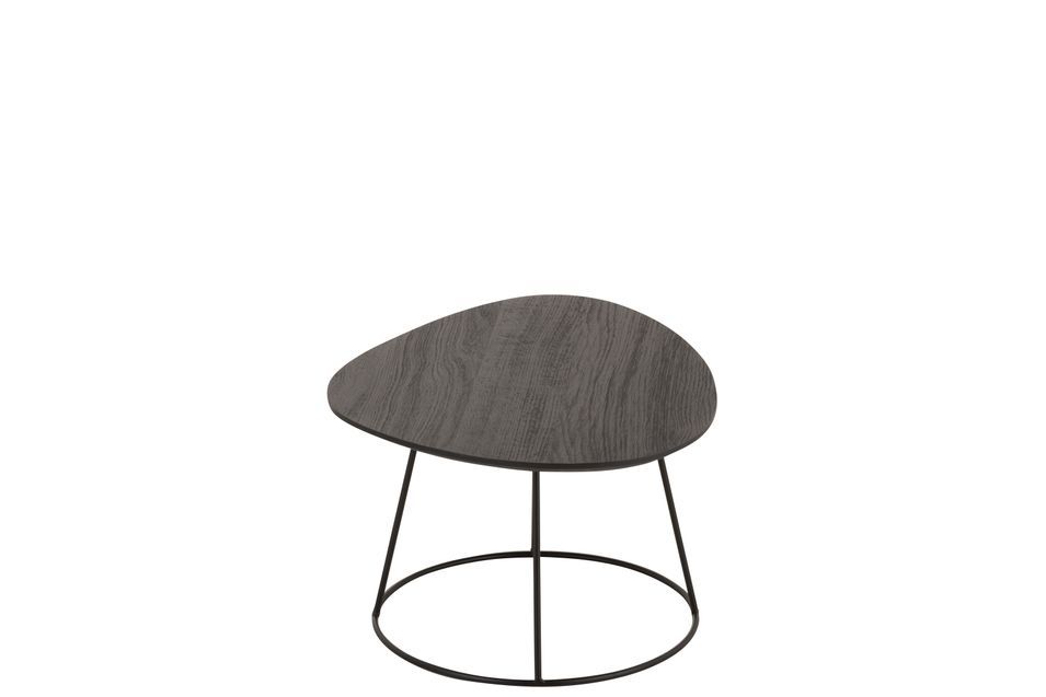Table gigogne ovale bois massif marron Gopa L 69 cm - Photo n°4