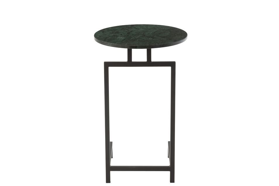 Table gigogne rond marbre vert noir Olga D 41 cm - Photo n°4