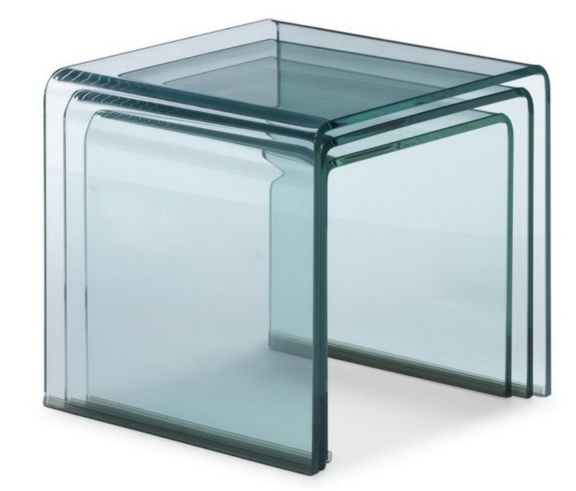 Table gigogne verre trempé transparent Kays - Lot de 3 - Photo n°4