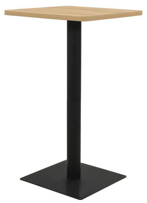 Table haute de bar bois chêne clair et pieds métal noir Riner 70 cm - Photo n°1
