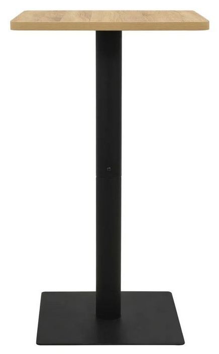 Table haute de bar bois chêne clair et pieds métal noir Riner 70 cm - Photo n°2