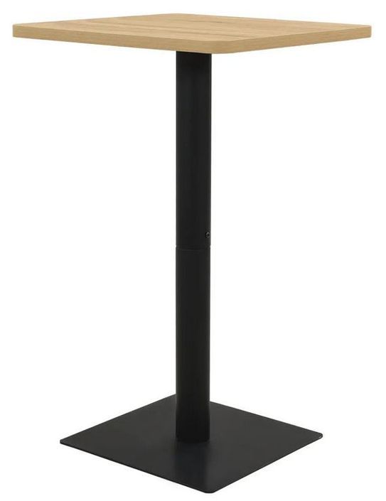 Table haute de bar bois chêne clair et pieds métal noir Riner 78 cm - Photo n°1