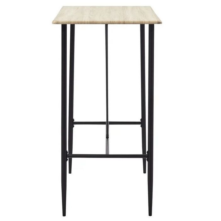 Table haute de bar bois clair et pieds métal noir Meica 120 cm - Photo n°3