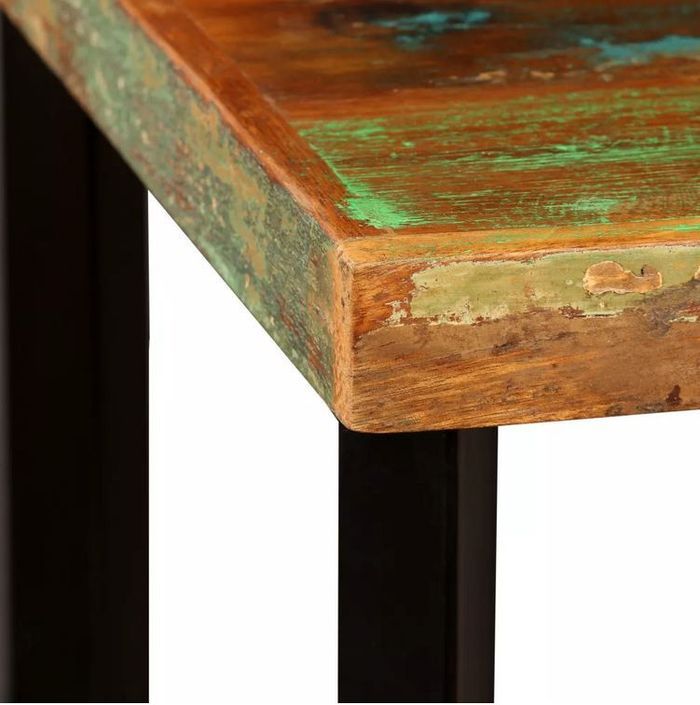 Table haute de bar bois de récupération et pieds métal noir Fender 60 cm - Photo n°3