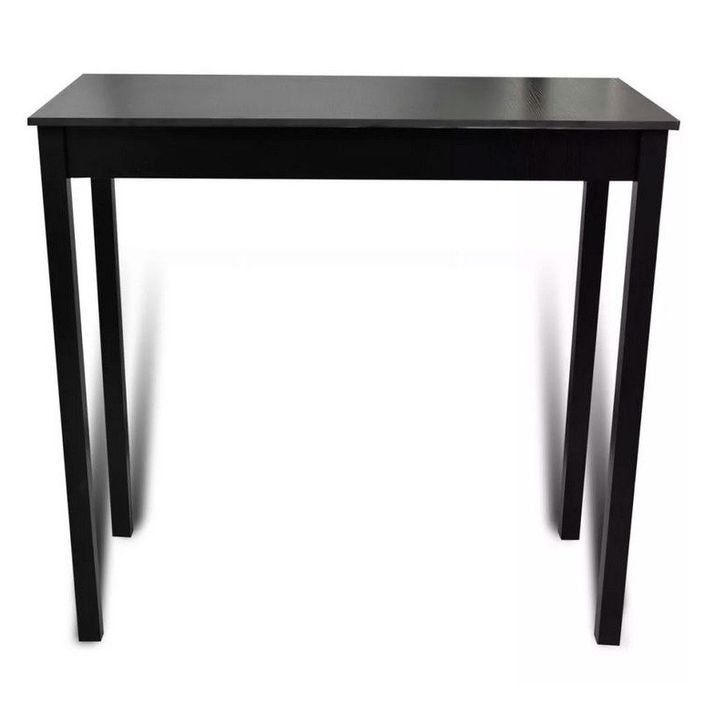 Table haute de bar bois et pin massif noir Ylago 115 cm - Photo n°2