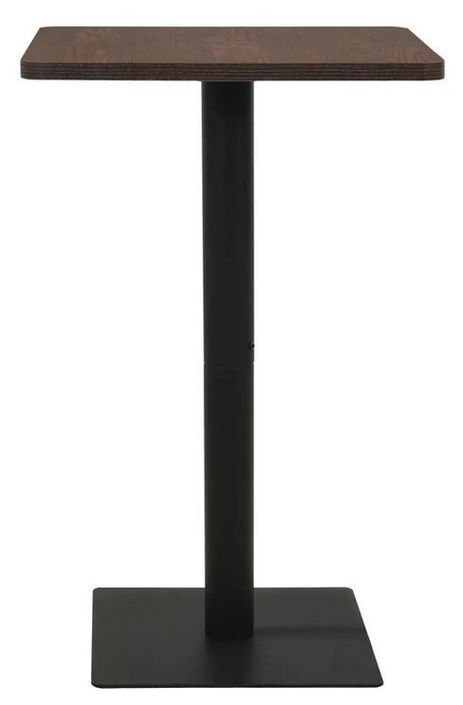 Table haute de bar bois foncé et pieds métal noir Riner 78 cm - Photo n°2