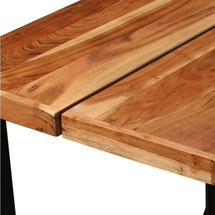 Table haute de bar bois massif et pieds métal noir Areen 150 cm - Photo n°5