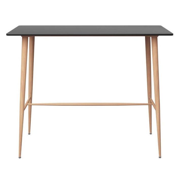 Table haute de bar bois noir et pieds métal bois clair Locko 120 cm - Photo n°2