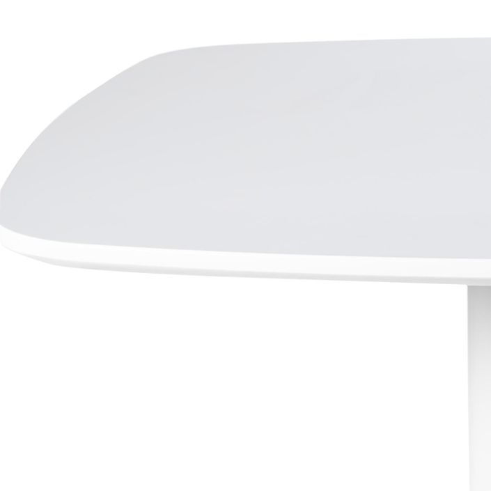 Table haute de bar carré bois blanc et pieds acier blanc Kobila 60 cm - Photo n°2