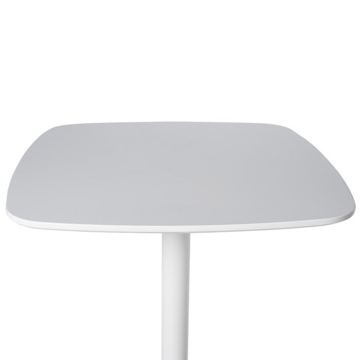 Table haute de bar carré bois blanc et pieds acier blanc Kobila 60 cm - Photo n°4