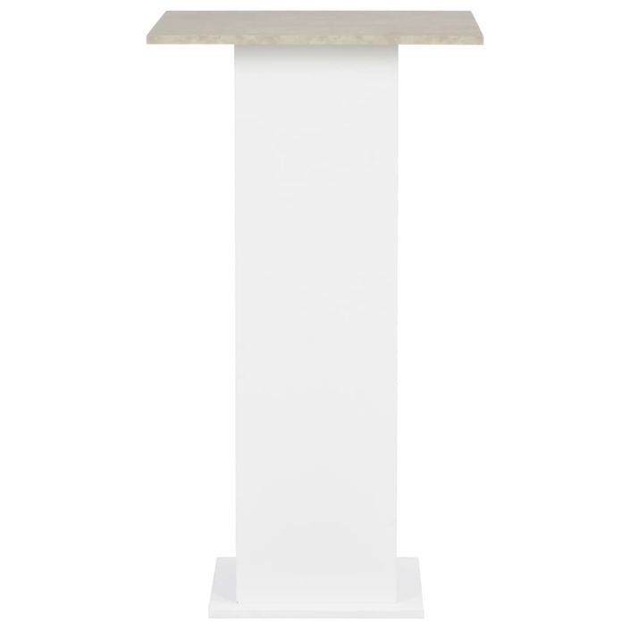 Table haute de bar carrée blanc et gris béton avec 2 étagères Keo 60 - Photo n°2