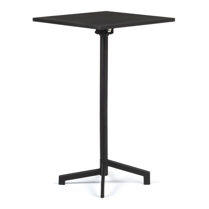 Table haute de bar carrée réglable acier noir mate Snook 60 cm - Photo n°1