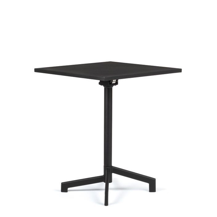 Table haute de bar carrée réglable acier noir mate Snook 60 cm - Photo n°2