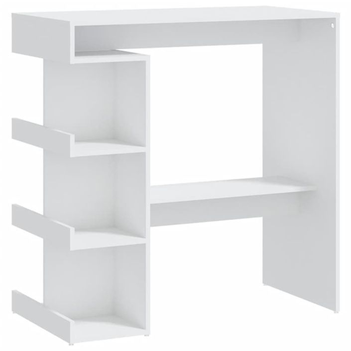 Table haute de bar étagère de rangement Blanc 100x50x101,5 cm - Photo n°1