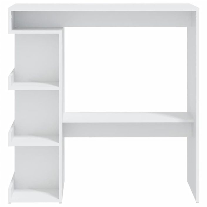 Table haute de bar étagère de rangement Blanc 100x50x101,5 cm - Photo n°4
