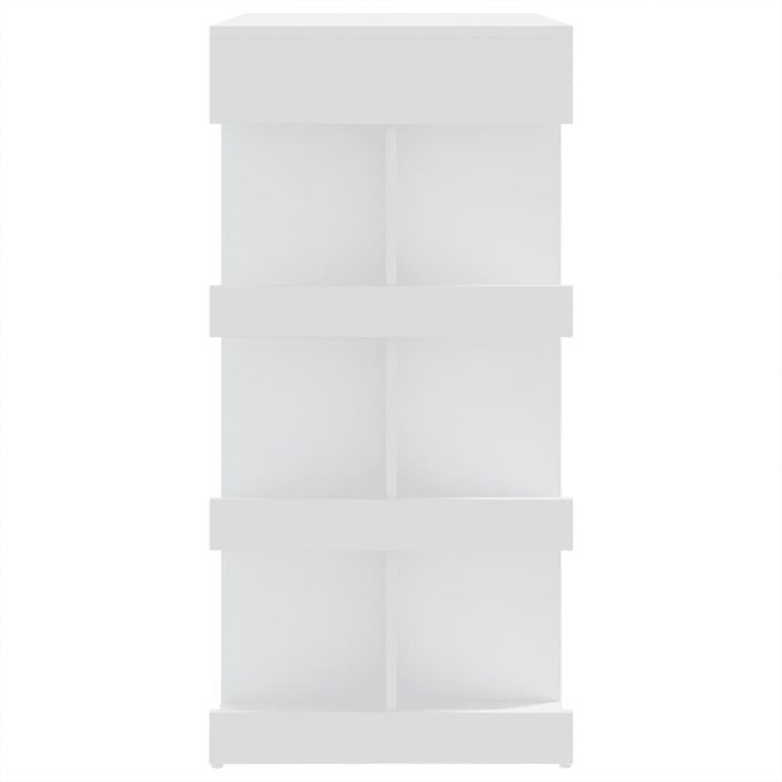 Table haute de bar étagère de rangement Blanc 100x50x101,5 cm - Photo n°5