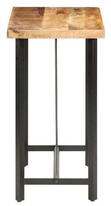 Table haute de bar manguier massif clair et pieds métal noir Atsir 120 cm - Photo n°3