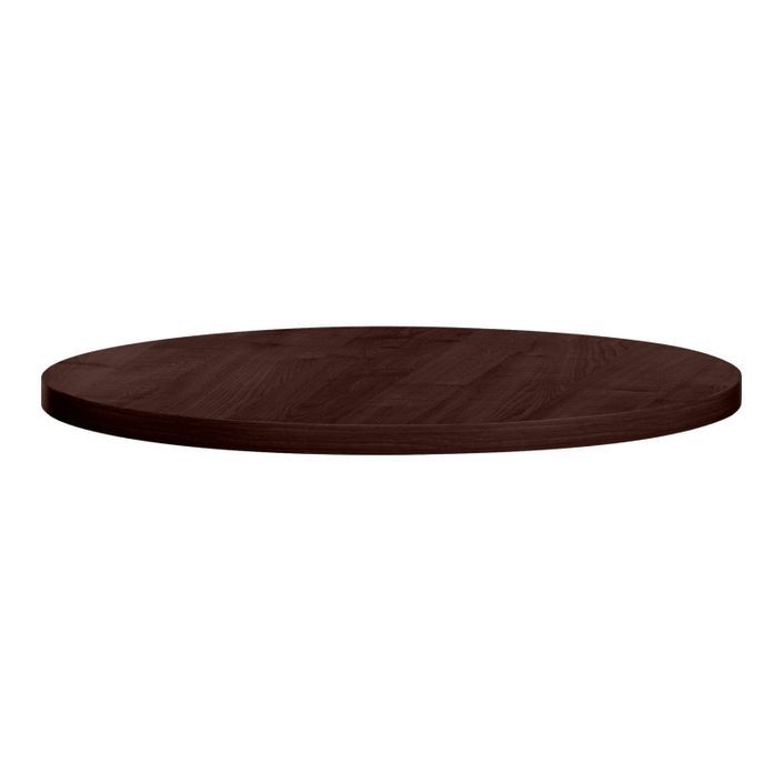 Table haute de bar ronde bois foncé et pieds carré acier noir Mooby 70 cm - Photo n°2