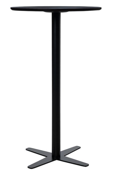 Table haute de bar ronde bois noir et pieds acier noir Kobila 60 cm - Photo n°2