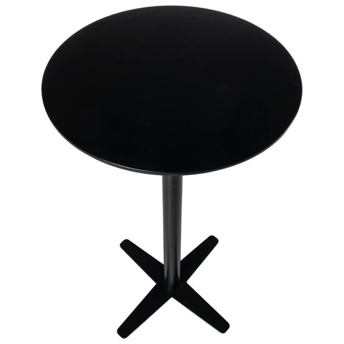 Table haute de bar ronde bois noir et pieds acier noir Kobila 60 cm - Photo n°3