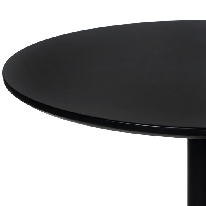 Table haute de bar ronde bois noir et pieds acier noir Kobila 60 cm - Photo n°4