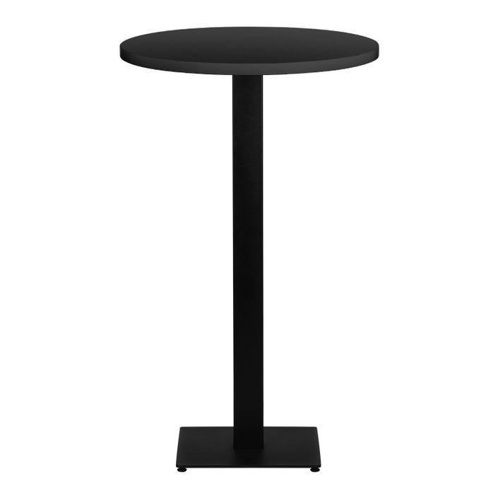 Table haute de bar ronde noir et pieds carré acier noir Mooby 70 cm - Photo n°2