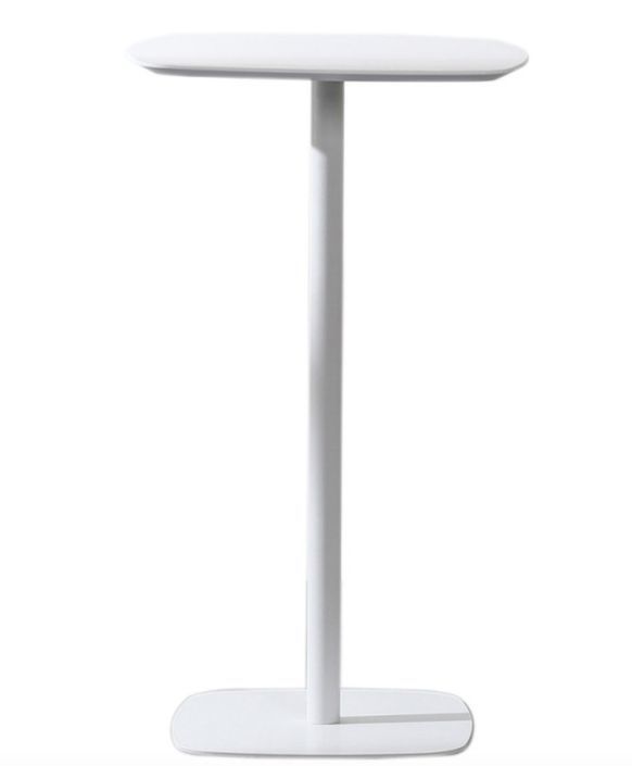 Table haute Sanka 103 cm - Bois blanc et pied métal pour un style épuré - Photo n°1