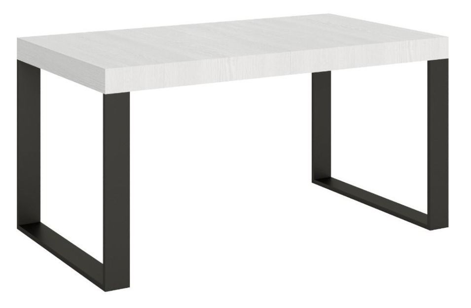 Table industrielle blanche et pieds métal anthracite Tiroz 160 cm - Photo n°1