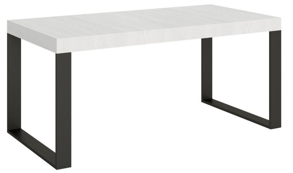Table industrielle blanche et pieds métal anthracite Tiroz 180 cm - Photo n°1