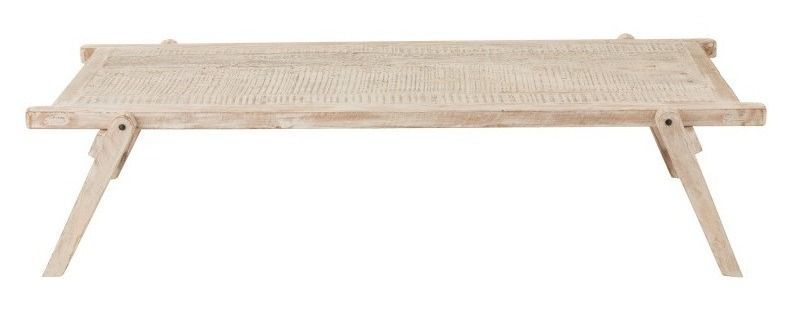 Table lit militaire bois recyclé blanc délavé Liroy L 181 cm - Photo n°2
