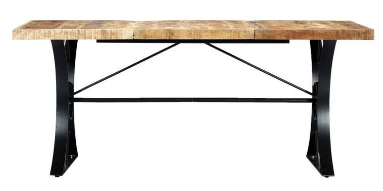 Table manguier massif clair et pieds métal noir Ylence 180 cm - Photo n°2