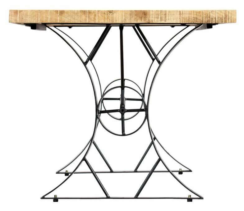 Table manguier massif clair et pieds métal noir Ylence 180 cm - Photo n°3