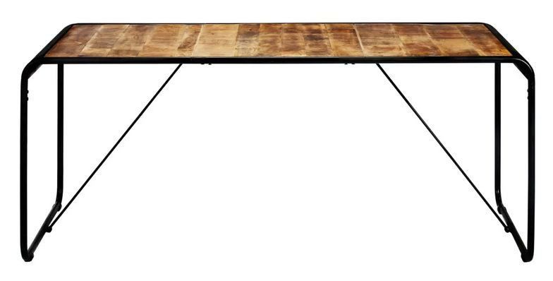Table manguier massif clair et pieds métal noir Surry 180 cm - Photo n°2