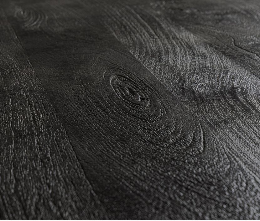 Table ronde bois de manguier noir et pieds acier noir Tinka 130 cm - Photo n°3
