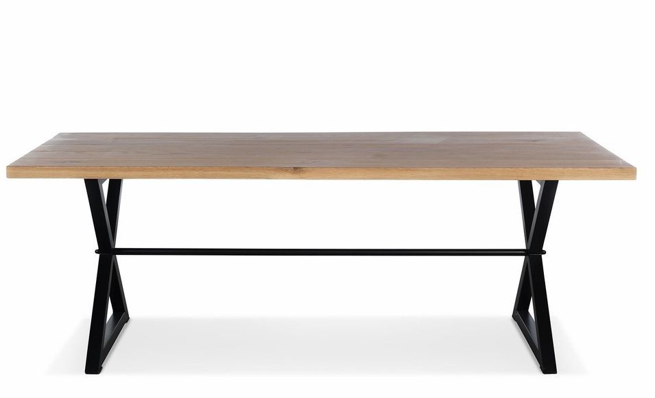 Table chêne massif clair et acier noir Karelo 180 cm - Photo n°2