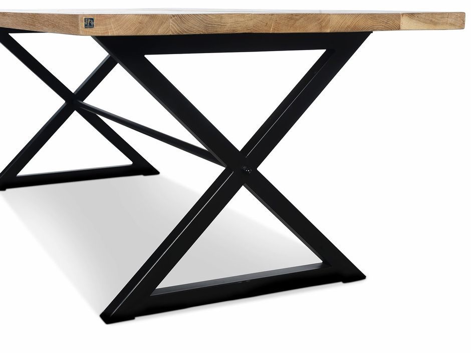 Table chêne massif clair et acier noir Karelo 180 cm - Photo n°4