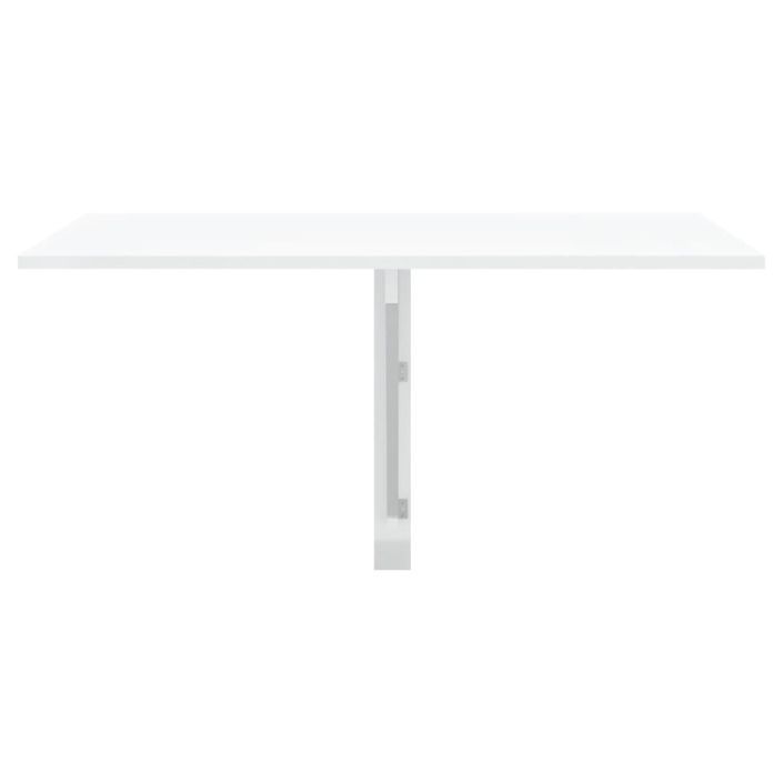 Table murale pliable Blanc brillant 100x60x56cm Bois ingénierie - Photo n°3