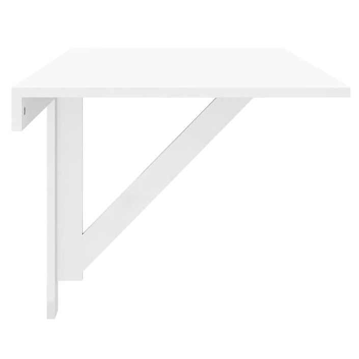 Table murale pliable Blanc brillant 100x60x56cm Bois ingénierie - Photo n°4