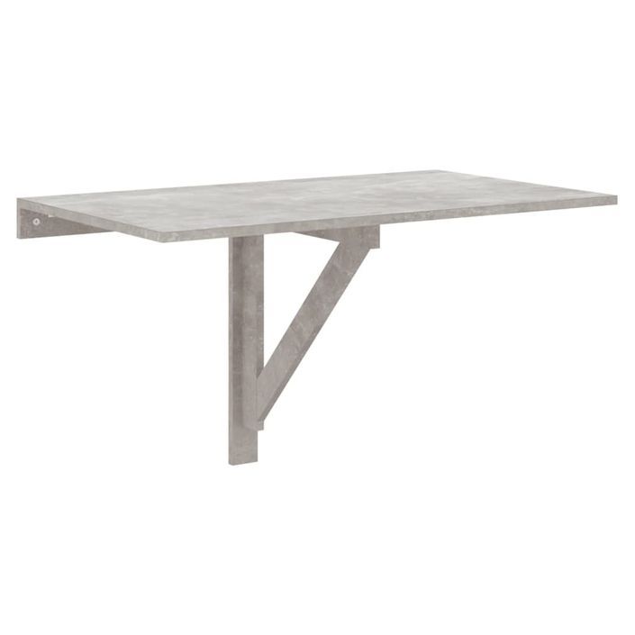 Table murale pliable Gris béton 100x60x56 cm Bois d'ingénierie - Photo n°2