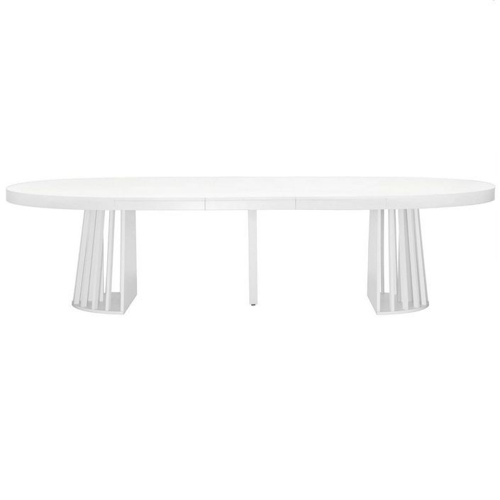 Table ovale extensible bois blanc Ritchi 150/300 cm - Photo n°3