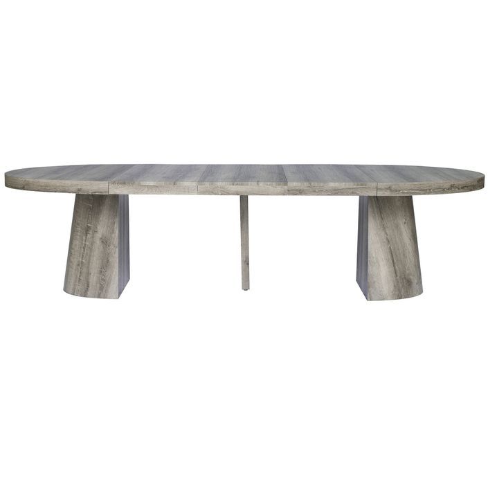 Table ovale extensible bois chêne foncé Aleez 150/350 cm - Photo n°2