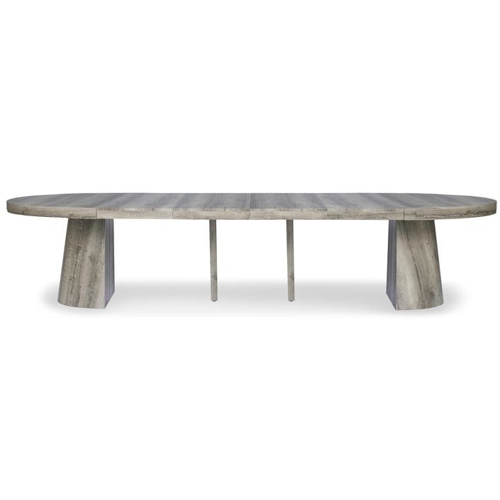 Table ovale extensible bois chêne foncé Aleez 150/350 cm - Photo n°3