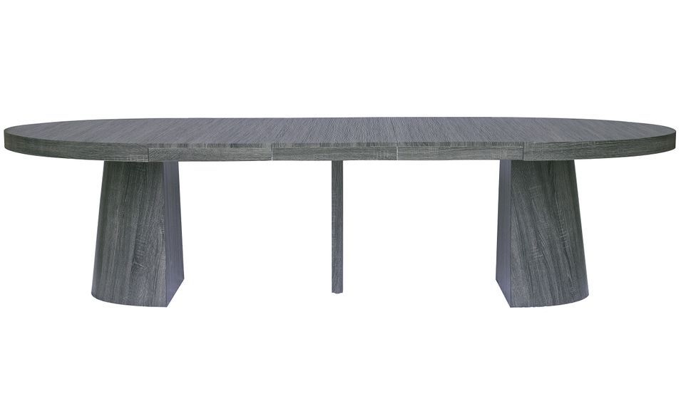Table ovale extensible bois chêne gris Aleez - Photo n°2