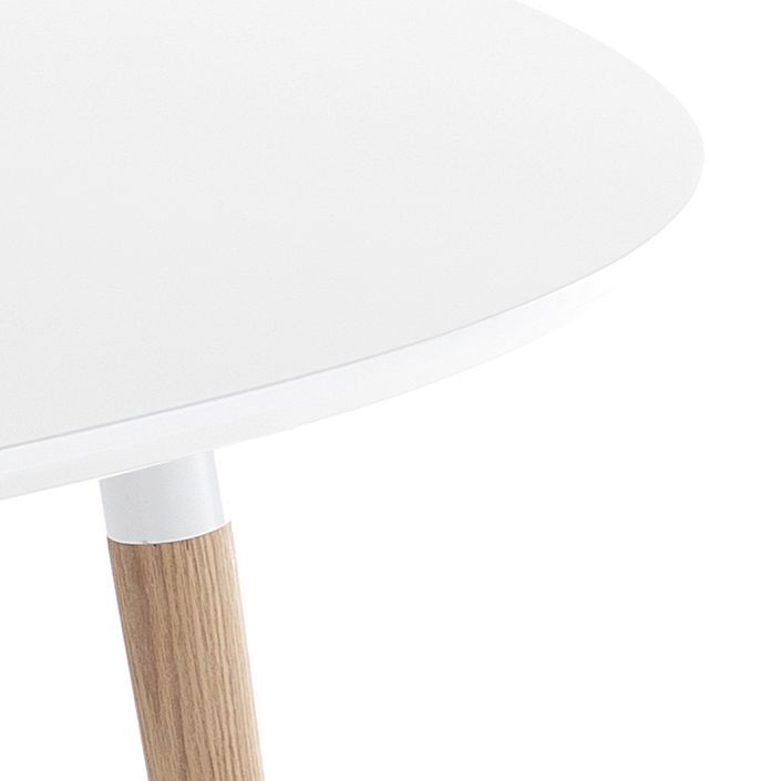 Table ovale extensible bois massif et bois MDF blanc Paty L 140/240 cm - Photo n°4