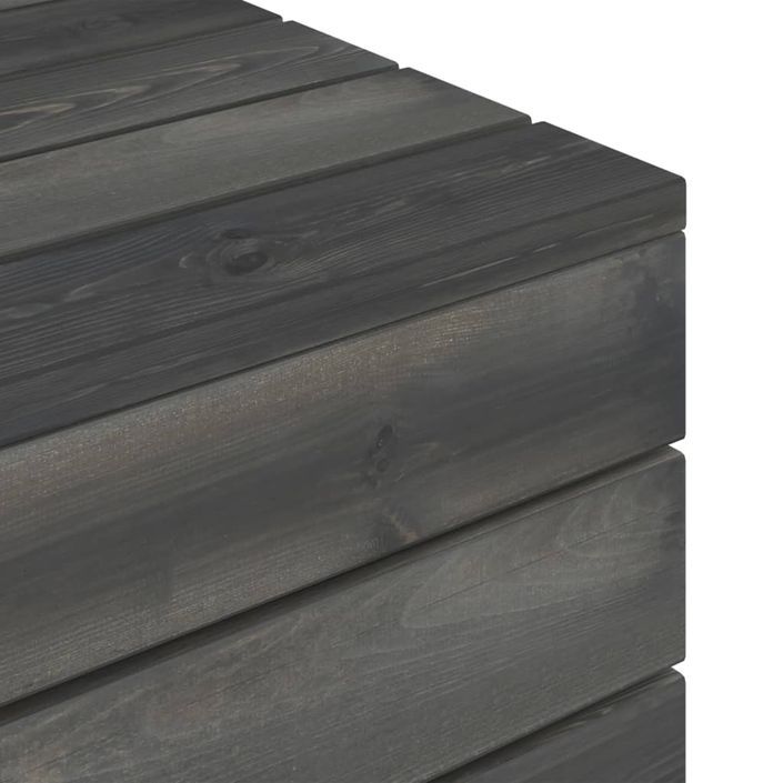 Table palette de jardin Bois de pin massif Gris foncé - Photo n°4