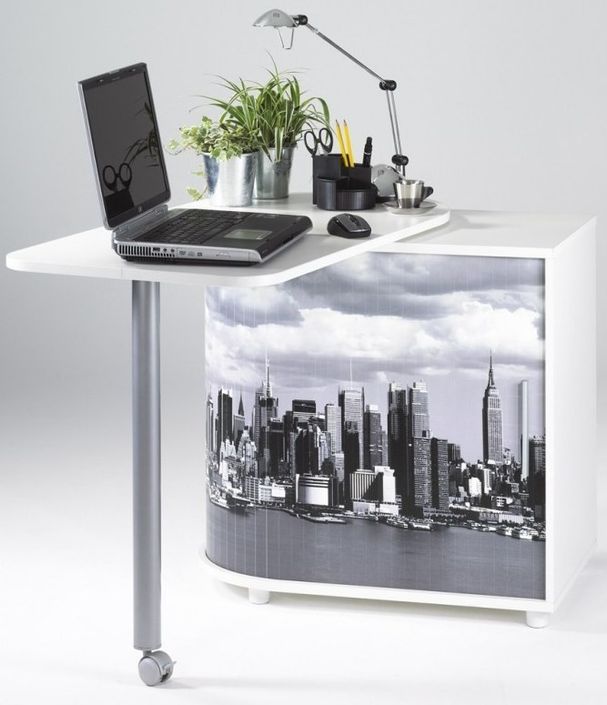 Table pivotante blanc imprimé Manhattan Cool - Photo n°3