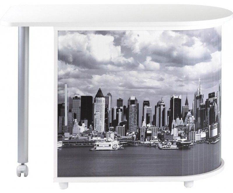 Table pivotante blanc imprimé Manhattan Cool - Photo n°1