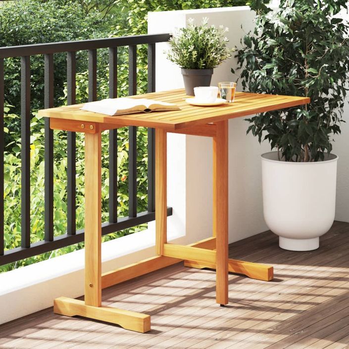 Table pliable de balcon 90x60x72 cm bois d'acacia solide - Photo n°1