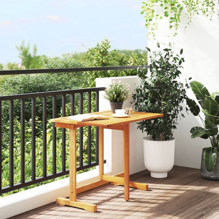 Table pliable de balcon 90x60x72 cm bois d'acacia solide - Photo n°3