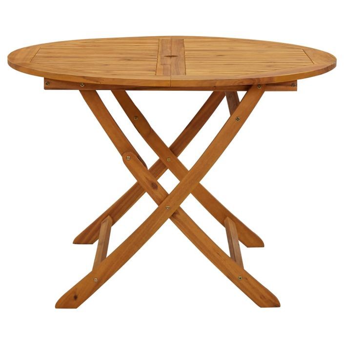 Table pliable de jardin 110 cm Bois d'acacia massif - Photo n°3